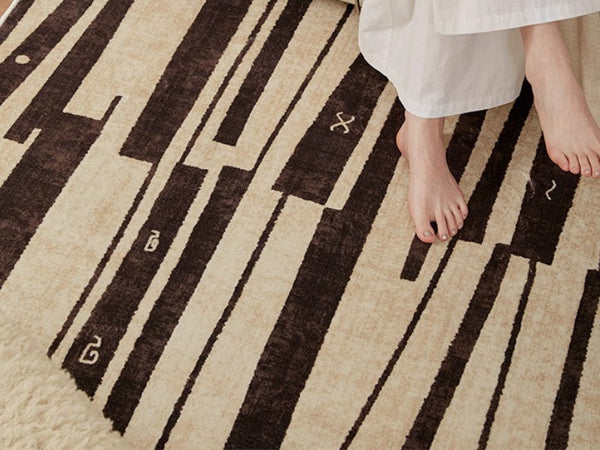 Contemporary Abstract Rugs Next to Bed, Modern Rugs under Dining Room Table, Geometric Modern Carpets for Office, Large Modern Rugs for Living Room-Silvia Home Craft