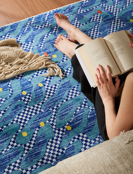 Abstract Area Rugs for Living Room, Contemporary Modern Rugs Next to Bed, Modern Carpets for Office, Geometric Modern Rugs under Dining Room Table-Silvia Home Craft