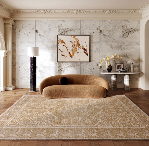 Large Modern Rugs under Dining Room Table, Contemporary Abstract Rugs Next to Bed, Geometric Modern Carpets for Office, Vintage Soft Turkish Rug for Living Room-Silvia Home Craft