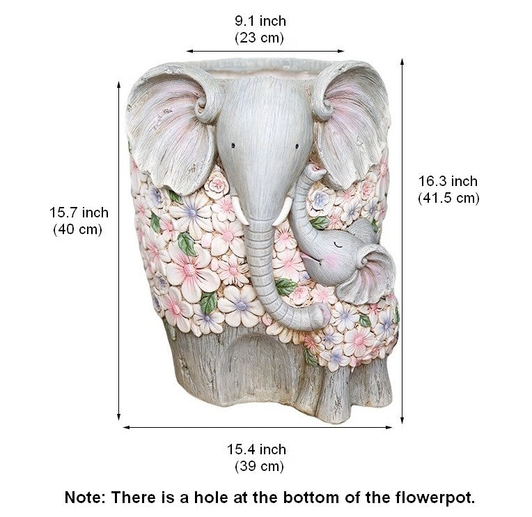 Modern Garden Flower Pot, Unique Animal Statue for Garden Ornaments, Beautiful Elephant Flowerpot, Resin Statue for Garden, Villa Outdoor Decor Gardening Ideas-Silvia Home Craft