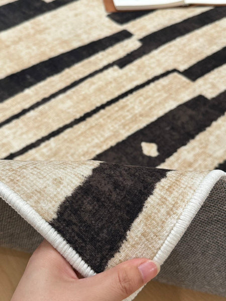 Contemporary Abstract Rugs Next to Bed, Modern Rugs under Dining Room Table, Geometric Modern Carpets for Office, Large Modern Rugs for Living Room-Silvia Home Craft