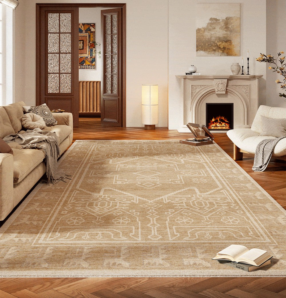 Large Modern Rugs under Dining Room Table, Contemporary Abstract Rugs Next to Bed, Geometric Modern Carpets for Office, Vintage Soft Turkish Rug for Living Room-Silvia Home Craft