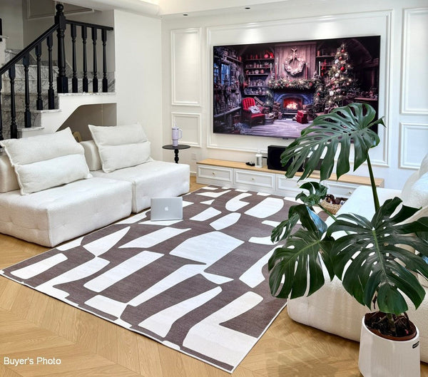 Abstract Contemporary Rugs for Bedroom, Modern Rugs under Sofa, Dining Room Floor Rugs, Modern Rug Ideas for Living Room-Silvia Home Craft