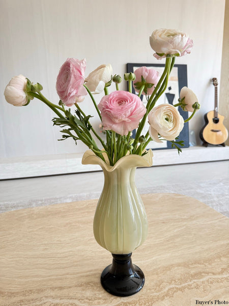 Unique Decorative Glass Vase, Centerpiece Contemporary Vases on Table, Mid Century Glass Vases, Handmade Modern Vases for Living Room, Modern Glass Vase for Flowers-Silvia Home Craft