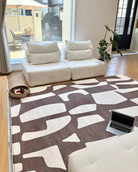 Abstract Contemporary Rugs for Bedroom, Modern Rugs under Sofa, Dining Room Floor Rugs, Modern Rug Ideas for Living Room-Silvia Home Craft