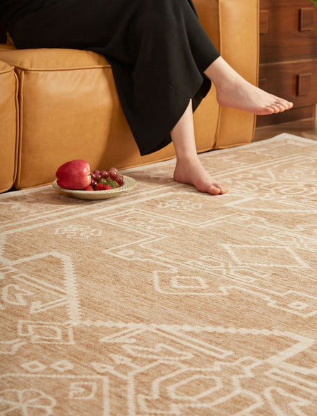 Large Modern Rugs under Dining Room Table, Contemporary Abstract Rugs Next to Bed, Geometric Modern Carpets for Office, Vintage Soft Turkish Rug for Living Room-Silvia Home Craft