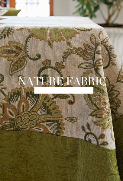 Table Cover for Dining Room Table, Flower Pattern Linen Tablecloth for Round Table, Modern Kitchen Table Cover, Simple Modern Rectangle Tablecloth Ideas for Oval Table-Silvia Home Craft