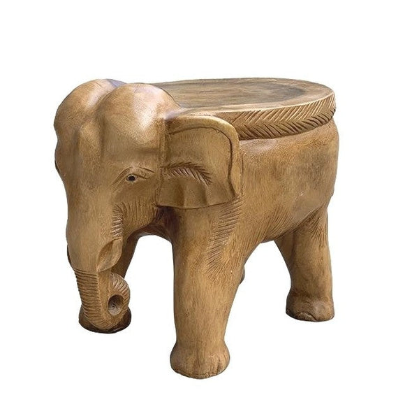 Elephant Sofa Stool, Dining Table Stool, Handmade Solid Wood low Stool, Elephant Wooden Stool, Creative Shoe-changing Stool-Silvia Home Craft