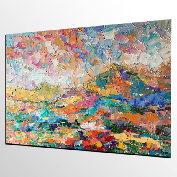 Custom Abstract Painting, Abstract Mountain Landscape Painting, Oil Painting, Heavy Texture Art-Silvia Home Craft