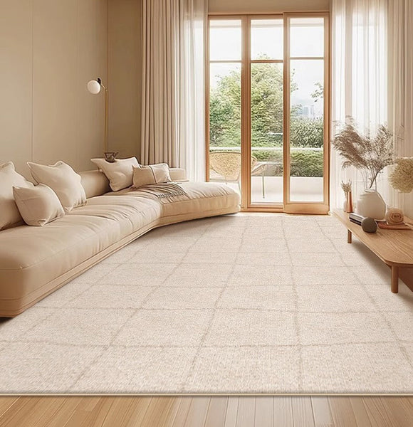 Geometric Contemporary Modern Rugs Next to Bed, Modern Rugs under Dining Room Table, Abstract Area Rugs for Living Room-Silvia Home Craft