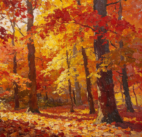 On Canvas Small Paintings, Autumn in the Forest, Hand Painted Canvas Art, Original Oil Paintings, Small Landscape Paintings, Landscape Wall Art Paintings-Silvia Home Craft