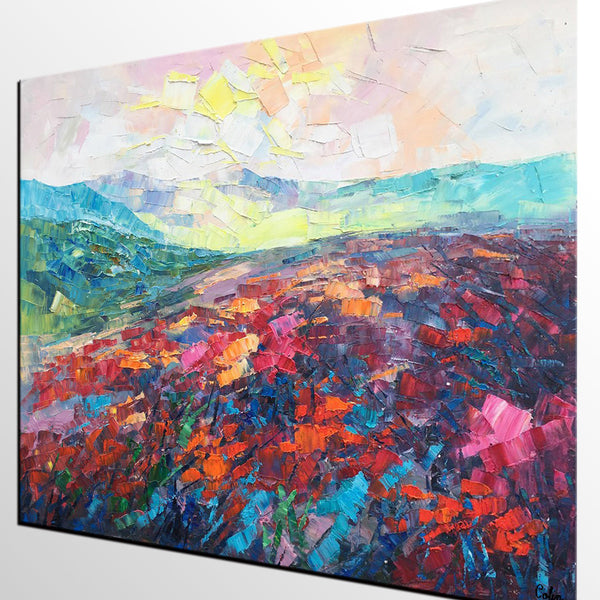 Canvas Art, Mountain Landscape Original Painting, Custom Large Modern Wall Art, Buy Art Online