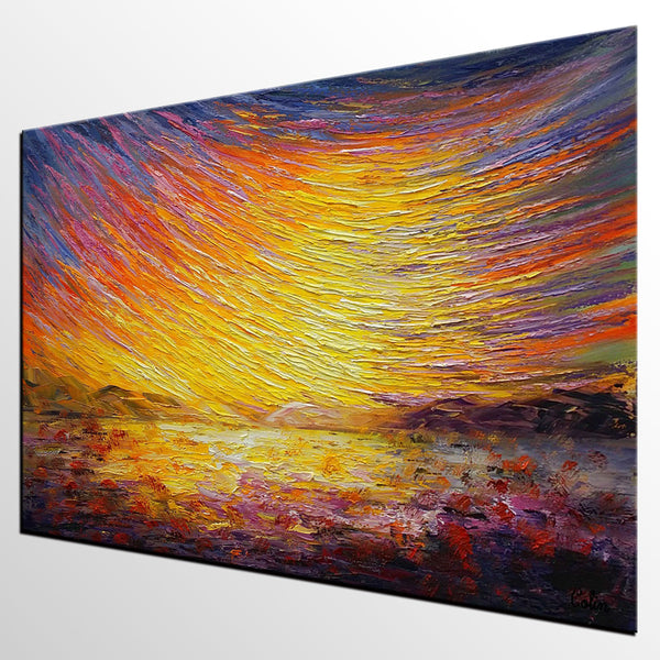 Abstract Landscape Painting, Custom Original Paintings, Modern Canvas Painting, Simple Modern Art-Silvia Home Craft