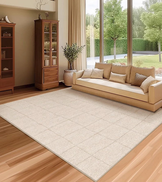 Geometric Contemporary Modern Rugs Next to Bed, Modern Rugs under Dining Room Table, Abstract Area Rugs for Living Room-Silvia Home Craft