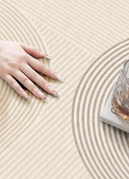 Modern Rugs under Sofa, Dining Room Floor Rugs, Abstract Contemporary Rugs for Bedroom, Modern Rugs for Office, Large Cream Color Rugs in Living Room-Silvia Home Craft