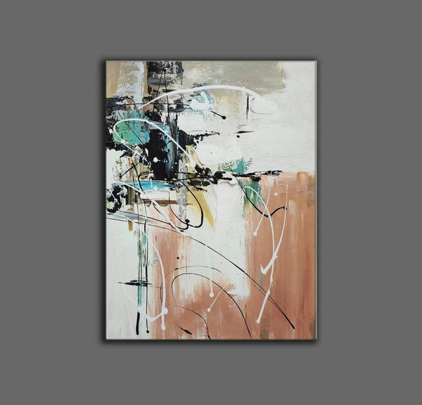 Living Room Wall Art Painting, Extra Large Acrylic Painting, Simple Modern Art, Modern Contemporary Abstract Artwork-Silvia Home Craft