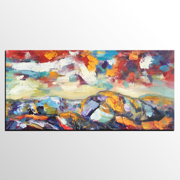 Mountain Landscape Painting, Original Landscape Painting, Custom Art, Heavy Texture Painting, Oil Painting for Living Room