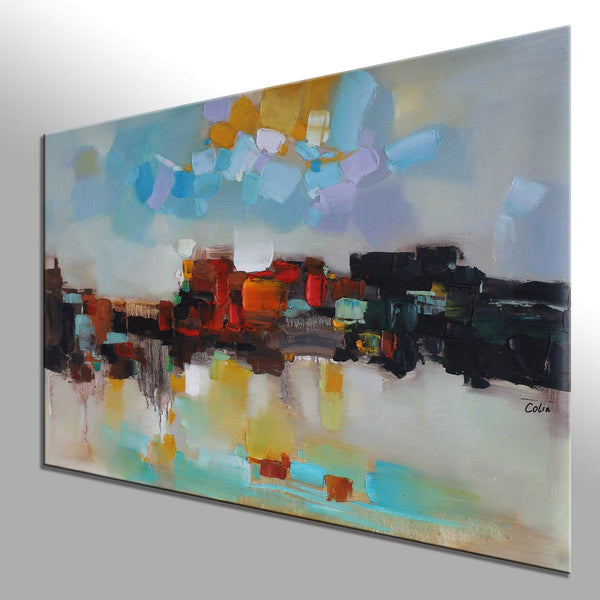 Abstract Oil Painting, Custom Abstract Artwork on Canvas, Abstract Painting for Living Room, Canvas Painting for Sale-Silvia Home Craft