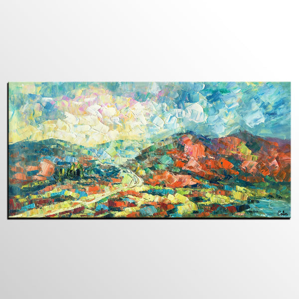 Original Wall Art, Mountain Landscape Painting, Large Wall Art, Original Artwork, Canvas Painting