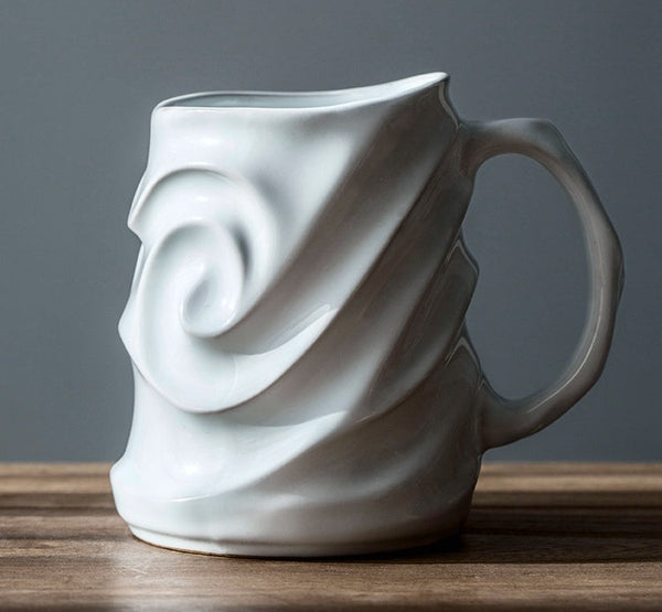 Brown Ceramic Coffee Mug, Stoneware Coffee Mugs, Large Capacity Coffee Cups, Large Handmade Pottery Coffee Mug-Silvia Home Craft