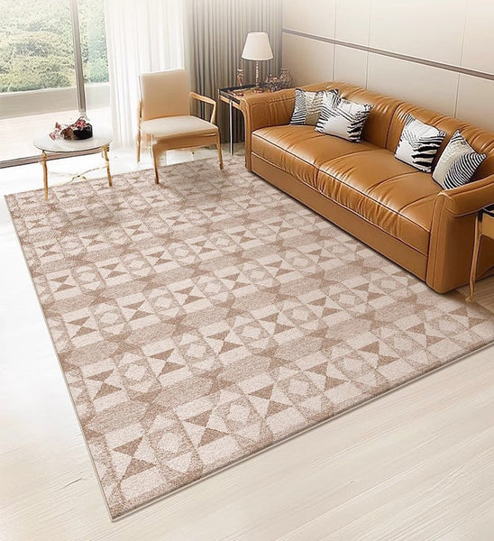 Large Modern Rugs for Living Room, Contemporary Abstract Rugs under Dining Room Table, Mid Century Modern Rugs for Bedroom-Silvia Home Craft