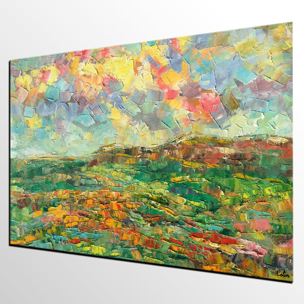 Abstract Mountain Painting, Mountain Landscape Painting, Custom Original Painting Painting on Canvas, Heavy Texture Paintings-Silvia Home Craft
