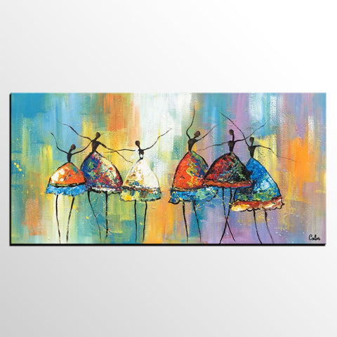 Abstract Acrylic Paintings, Modern Canvas Painting, Ballet Dancer Painting, Original Abstract Painting for Sale, Custom Abstract Painting-Silvia Home Craft