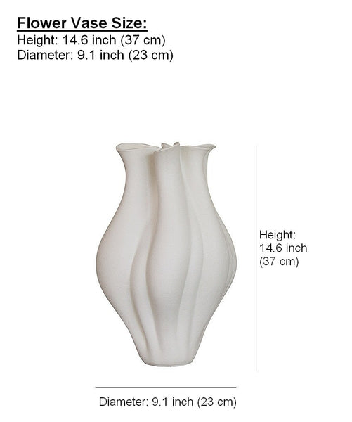 Large Porcelain Vases for Modern Home Decor, Unique Handmade Modern Flower Vase, Centerpiece Ceramic Bouquet Vases, Contemporary Vases on Dining Table-Silvia Home Craft