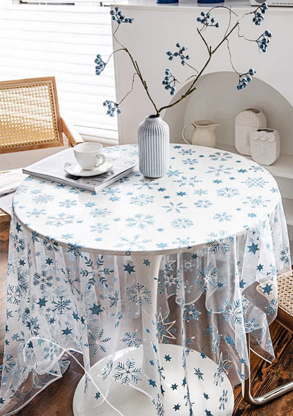 Extra Large Rectangular Tablecloth for Oval Table, Lace Embroidered Table Covers, Rectangular Table Covers for Coffee Table, Oversized Modern Lace Tablecloths-Silvia Home Craft