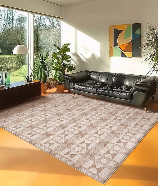 Large Modern Rugs for Living Room, Contemporary Abstract Rugs under Dining Room Table, Mid Century Modern Rugs for Bedroom-Silvia Home Craft