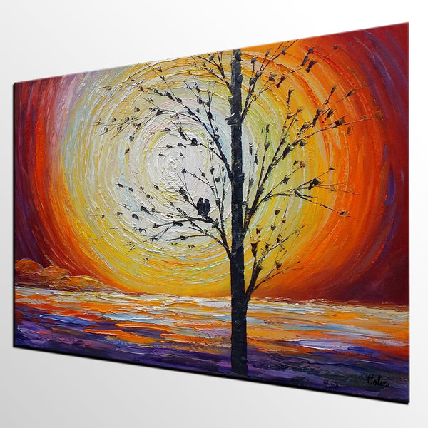 Custom Abstract Painting,Heavy Texture Painting, Original Oil Painting, Abstract Art, Love Birds Painting
