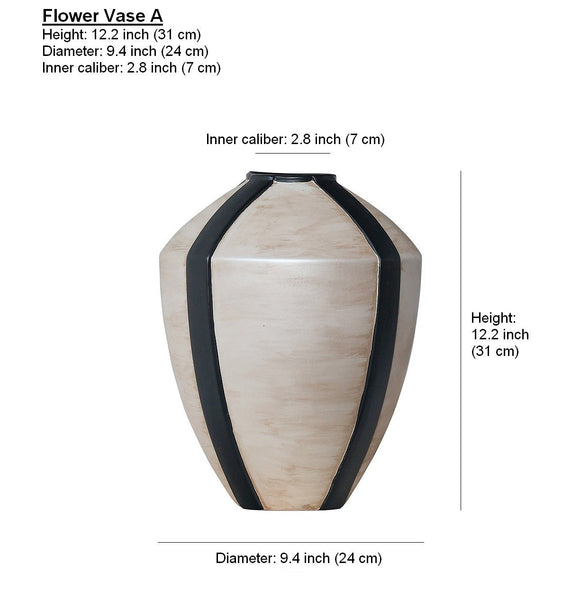 Large Contemporary Vases on Dining Table, Handmade Modern Flower Vase, Centerpiece Ceramic Bouquet Vases, Porcelain Vases for Modern Home Decor-Silvia Home Craft