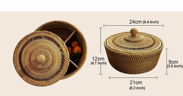 Indonesia Woven Storage Basket, Small Food and Snacks Basket, Kitchen Storage Basket, Storage Basket for Dining Room-Silvia Home Craft