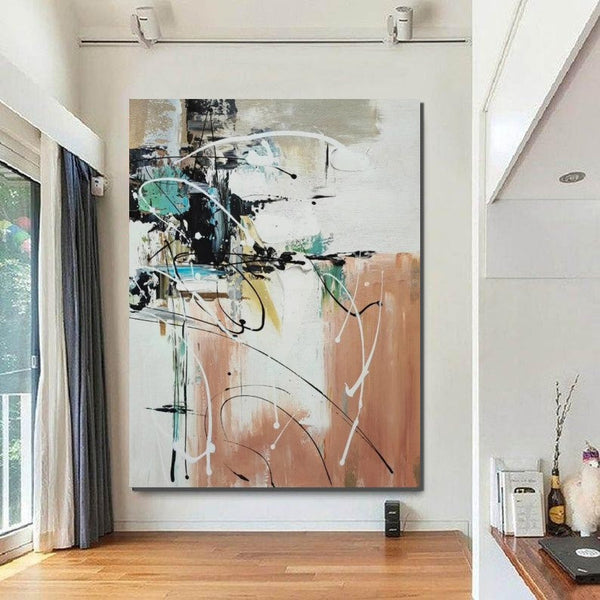 Living Room Wall Art Painting, Extra Large Acrylic Painting, Simple Modern Art, Modern Contemporary Abstract Artwork-Silvia Home Craft