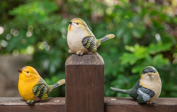 Singing Birds in the Garden, Animal Resin Statue for Garden Ornament, Lovely Birds Statues, Outdoor Decoration Ideas, Garden Ideas-Silvia Home Craft