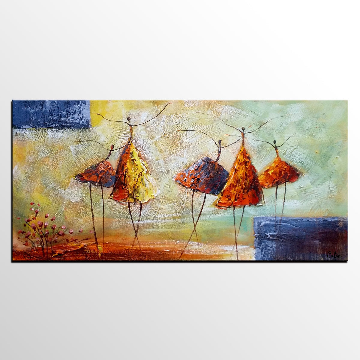 Ballet Dancer Painting, Dancing Painting, Heavy Texture Painting, Custom Large Painting for Sale, Paintings for Bedroom, Buy Wall Art Online-Silvia Home Craft