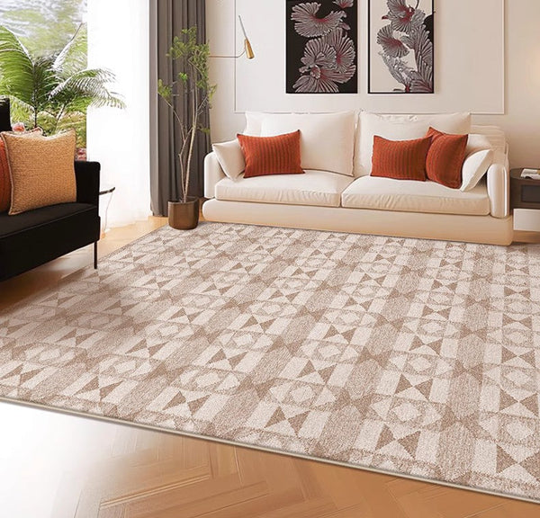 Large Modern Rugs for Living Room, Contemporary Abstract Rugs under Dining Room Table, Mid Century Modern Rugs for Bedroom-Silvia Home Craft