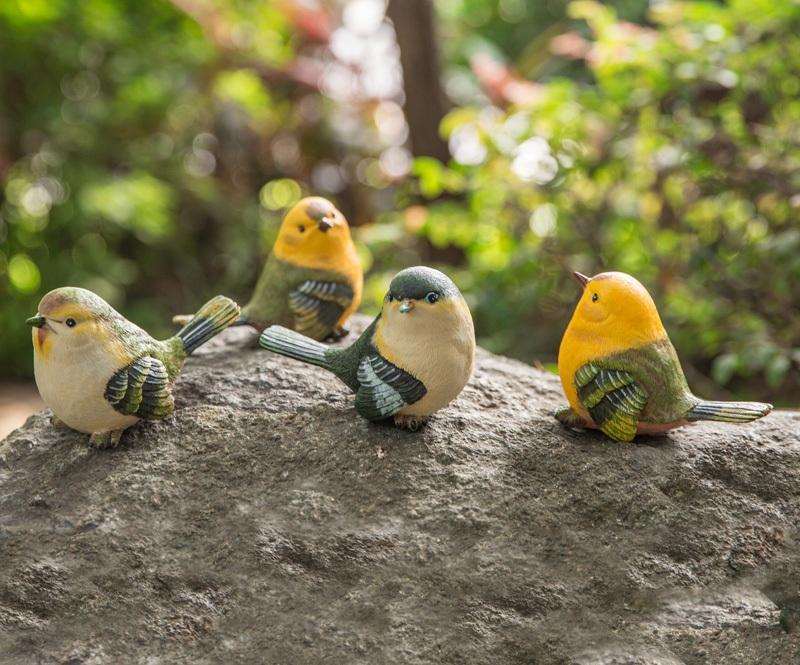 Singing Birds in the Garden, Animal Resin Statue for Garden Ornament, Lovely Birds Statues, Outdoor Decoration Ideas, Garden Ideas-Silvia Home Craft