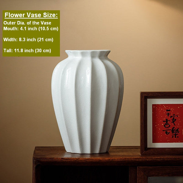 Large Flower Vases on Table, Centerpiece Ceramic Bud Vases, Porcelain Flower Vases, Handmade Water Holding Flower Vase-Silvia Home Craft