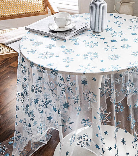 Extra Large Rectangular Tablecloth for Oval Table, Lace Embroidered Table Covers, Rectangular Table Covers for Coffee Table, Oversized Modern Lace Tablecloths-Silvia Home Craft