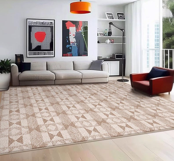 Large Modern Rugs for Living Room, Contemporary Abstract Rugs under Dining Room Table, Mid Century Modern Rugs for Bedroom-Silvia Home Craft