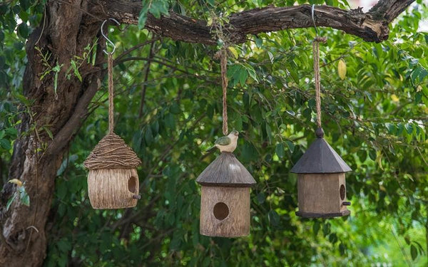 Resin Bird Nest for Garden Ornament, Bird House in the Garden, Lovely Birds House, Outdoor Decoration Ideas, Garden Ideas-Silvia Home Craft