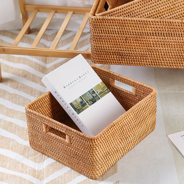 Large Storage Basket for Living Room, Kitchen Storage Baskets, Woven Storage Basket for Shelves, Rattan Storage Baskets for Toys-Silvia Home Craft