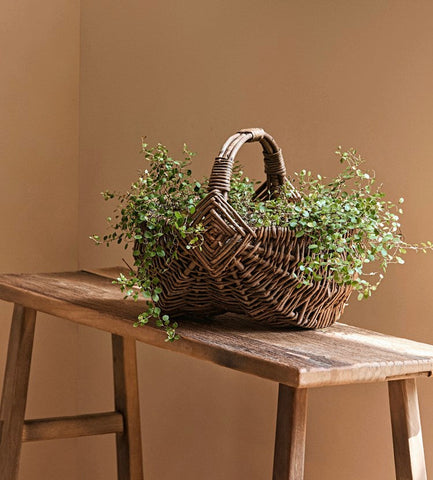 Large Picnic Food Basket with Handle, Natural Hand-woven Wicker Storage Basket, Natural Fruit Baskets, Kitchen Storage Baskets, Willow Weaving Baskets with Handle-Silvia Home Craft