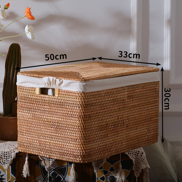 Extra Large Rattan Storage Baskets, Oversized Laundry Storage Baskets, Round Storage Baskets, Storage Baskets for Clothes, Storage Baskets for Bathroom-Silvia Home Craft