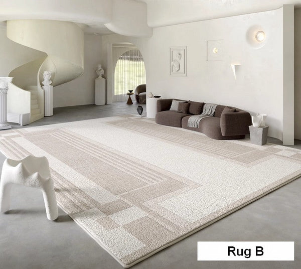 Geometric Modern Rug Placement Ideas for Living Room, Contemporary Area Rugs for Dining Room, Modern Rug Ideas for Bedroom-Silvia Home Craft