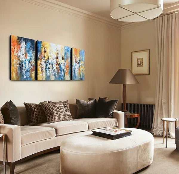Acrylic Painting on Canvas, Modern Paintings for Living Room, Hand Painted Canvas Art, Palette Knife Paintings-Silvia Home Craft