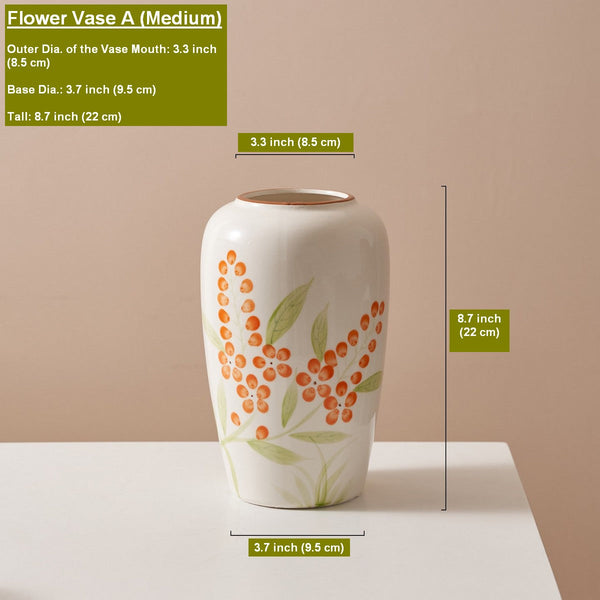 Porcelain Flower Vases, Large Flower Vases on Table, Dining Table Centerpiece, Ceramic Bouquet Vases, Handmade Water Holding Flower Vase-Silvia Home Craft