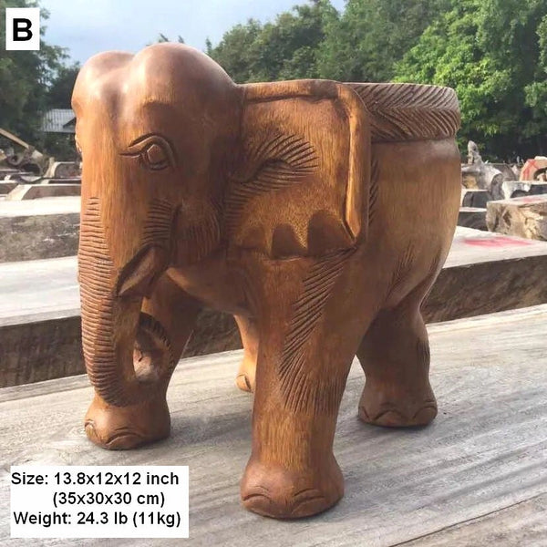 Elephant Sofa Stool, Dining Table Stool, Handmade Solid Wood low Stool, Elephant Wooden Stool, Creative Shoe-changing Stool-Silvia Home Craft
