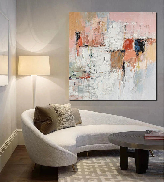 Extra Large Abstract Paintings on Canvas, Hand Painted Abstract Painting, Bedroom Wall Art Ideas, Simple Painting Ideas for Bedroom-Silvia Home Craft